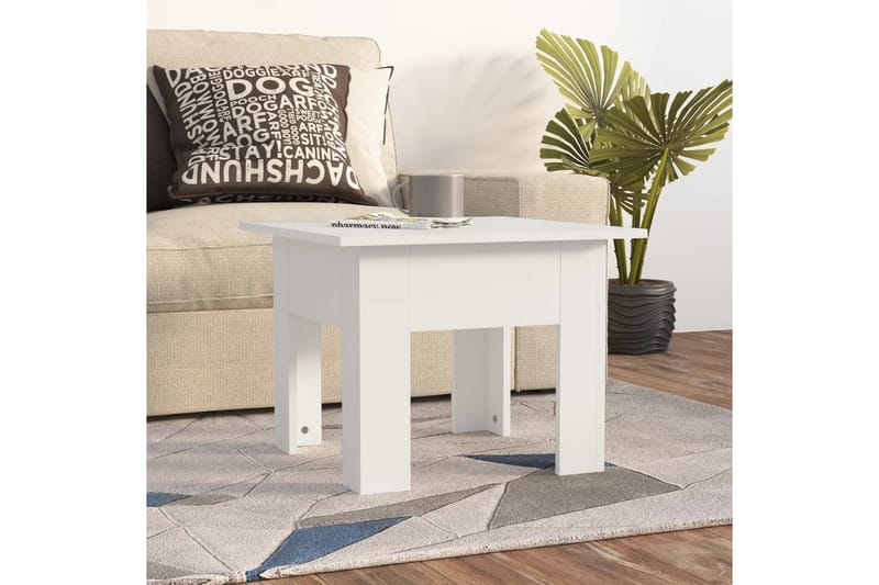 Salongbord hvit 55x55x42 cm sponplate - Hvit - Møbler - Bord - Sofabord