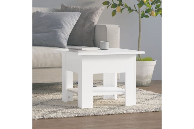 Salongbord hvit 55x55x42 cm sponplate - Hvit - Møbler - Bord - Sofabord