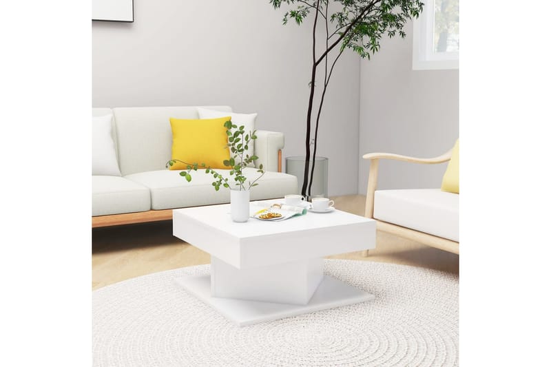 Salongbord hvit 57x57x30 cm sponplate - Hvit - Møbler - Bord - Sofabord