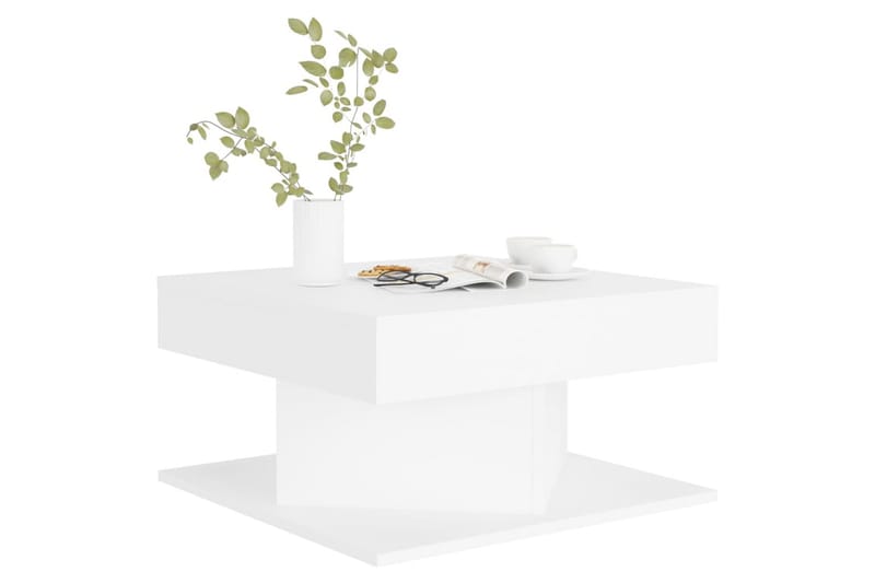 Salongbord hvit 57x57x30 cm sponplate - Hvit - Møbler - Bord - Sofabord