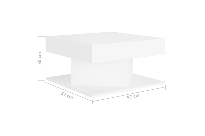 Salongbord hvit 57x57x30 cm sponplate - Hvit - Møbler - Bord - Sofabord