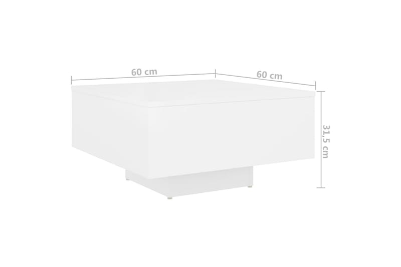 Salongbord hvit 60x60x31,5 cm sponplate - Hvit - Møbler - Bord - Sofabord