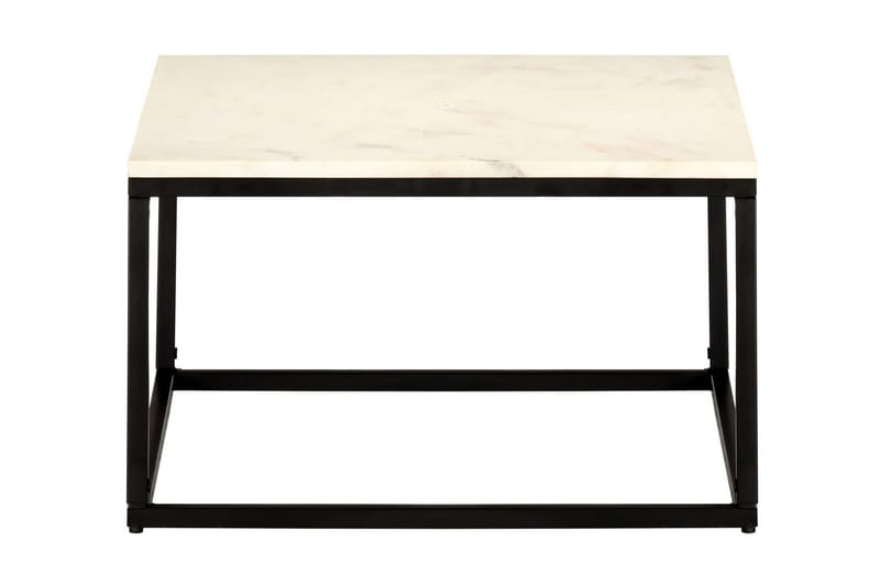 Salongbord hvit 60x60x35 cm ekte stein med marmorstruktur - Møbler - Bord - Sofabord