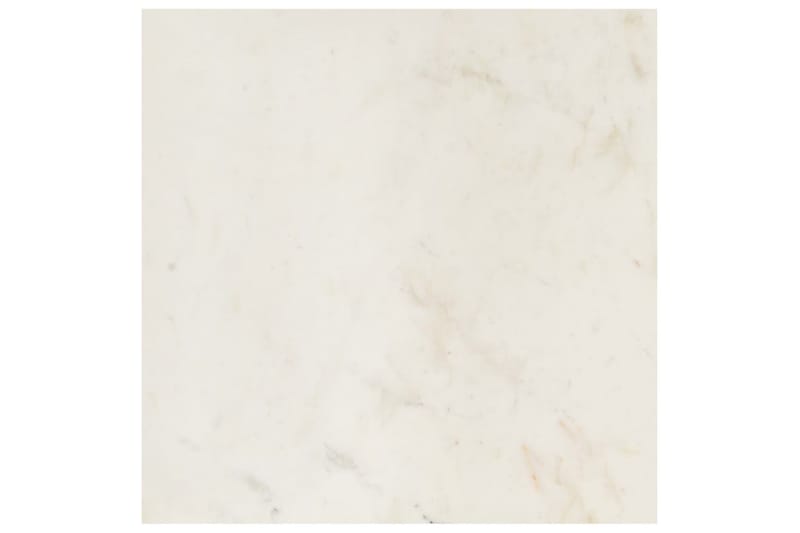Salongbord hvit 60x60x35 cm ekte stein med marmorstruktur - Sofabord