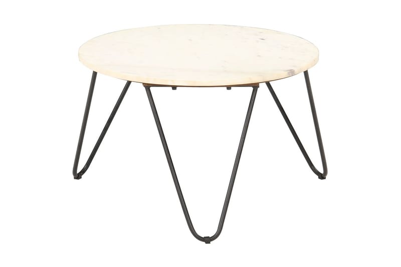 Salongbord hvit 65x65x42 cm ekte stein med marmorstruktur - Møbler - Bord - Sofabord