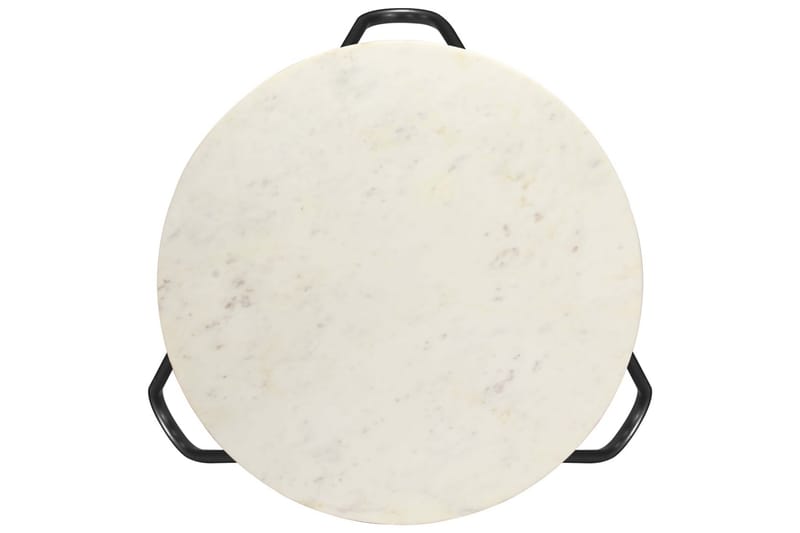 Salongbord hvit 65x65x42 cm ekte stein med marmorstruktur - Møbler - Bord - Sofabord