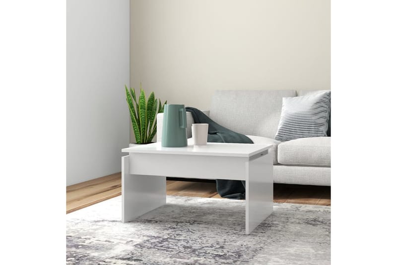 Salongbord hvit 68x50x38 cm sponplate - Hvit - Møbler - Bord - Sofabord