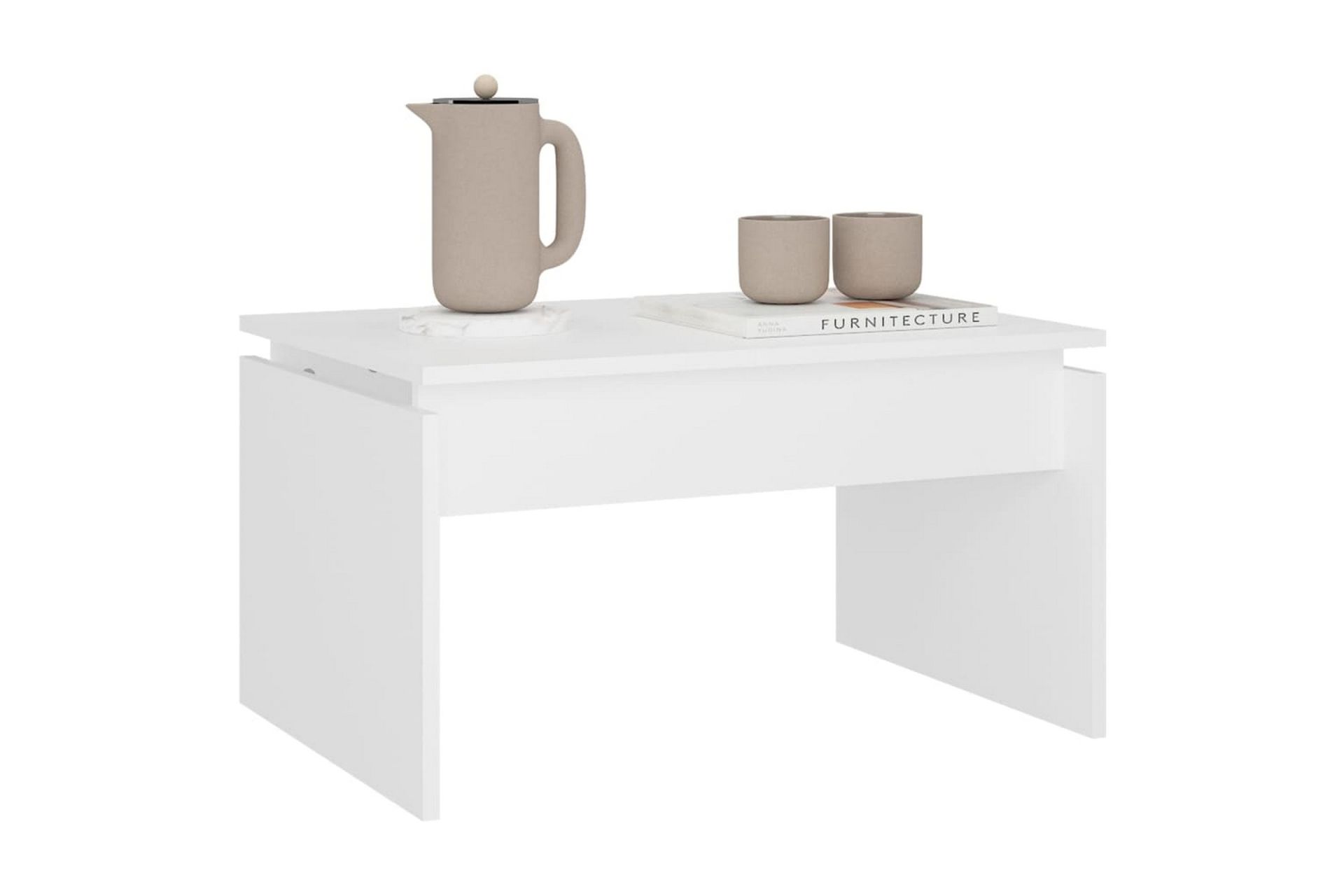 Salongbord hvit 68x50x38 cm sponplate - Hvit - Møbler - Bord - Sofabord