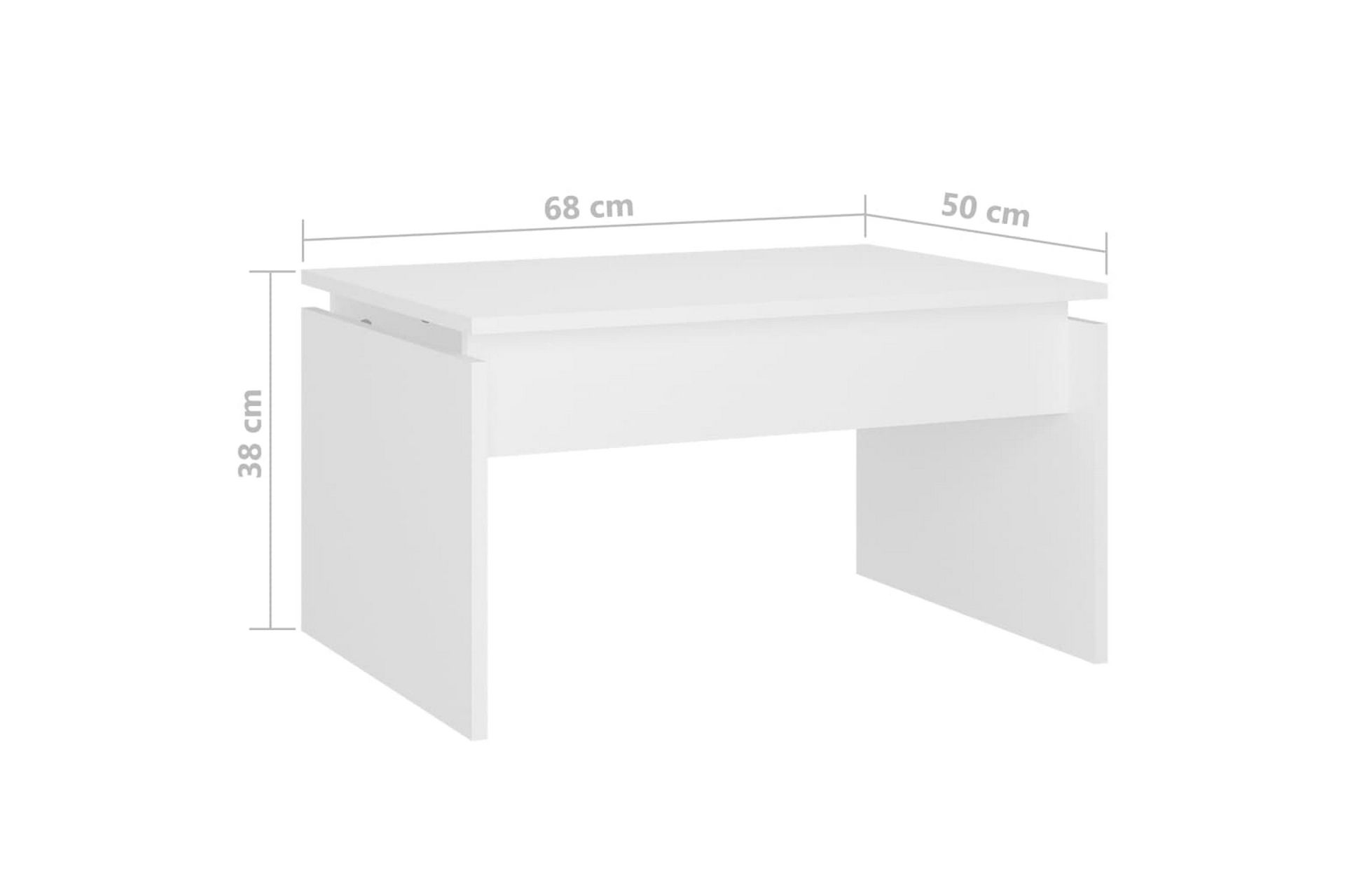 Salongbord hvit 68x50x38 cm sponplate - Hvit - Møbler - Bord - Sofabord