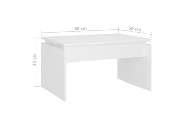 Salongbord hvit 68x50x38 cm sponplate - Hvit - Møbler - Bord - Sofabord