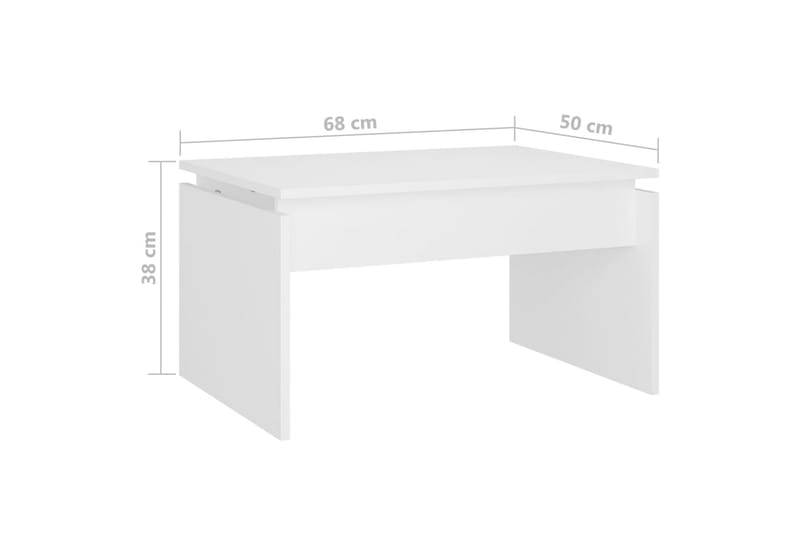 Salongbord hvit 68x50x38 cm sponplate - Hvit - Sofabord