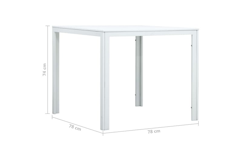 Salongbord hvit 78x78x74 cm HDPE treutseende - Møbler - Bord - Sofabord
