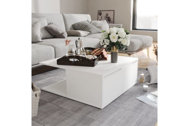 Salongbord hvit 80x80x31 cm sponplate - Hvit - Møbler - Bord - Sofabord