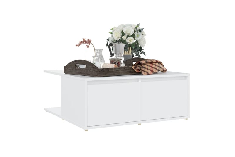 Salongbord hvit 80x80x31 cm sponplate - Hvit - Møbler - Bord - Sofabord