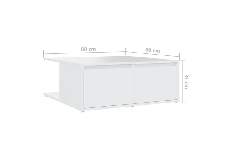 Salongbord hvit 80x80x31 cm sponplate - Hvit - Møbler - Bord - Sofabord