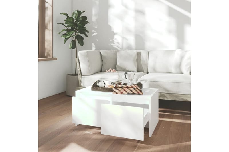 Salongbord hvit 90x50x41,5 cm sponplate - Hvit - Sofabord