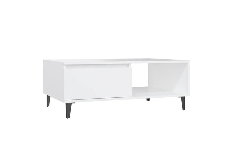 Salongbord hvit 90x60x35 cm sponplate - Hvit - Møbler - Bord - Sofabord