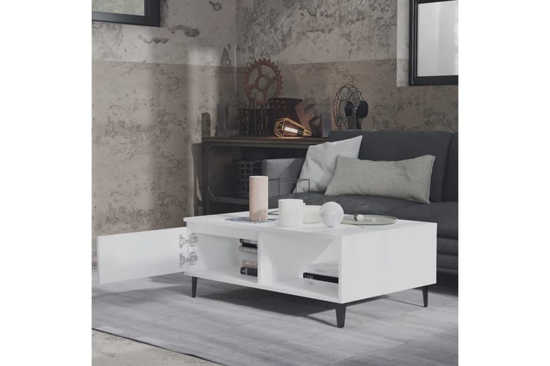 Salongbord hvit 90x60x35 cm sponplate - Hvit - Møbler - Bord - Sofabord
