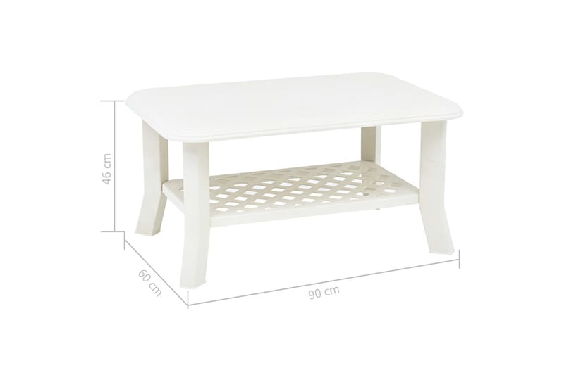 Salongbord hvit 90x60x46 cm plast - Møbler - Bord - Sofabord