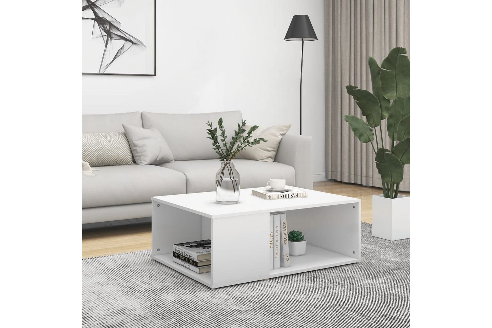 Salongbord hvit 90x67x33 cm sponplate - Hvit - Møbler - Bord - Sofabord