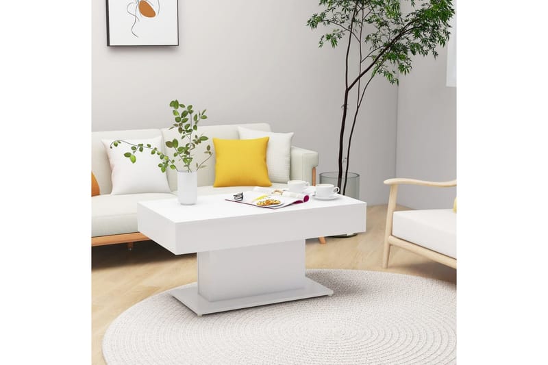 Salongbord hvit 96x50x45 cm sponplate - Hvit - Møbler - Bord - Sofabord