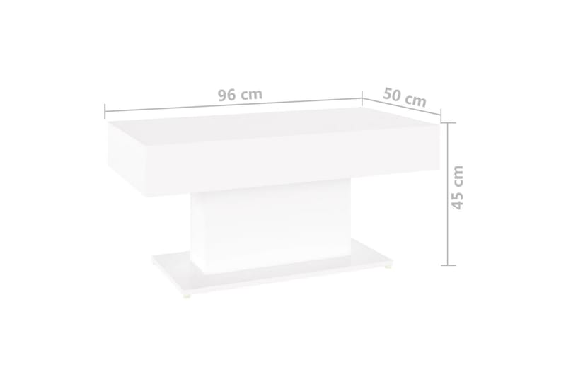 Salongbord hvit 96x50x45 cm sponplate - Hvit - Møbler - Bord - Sofabord
