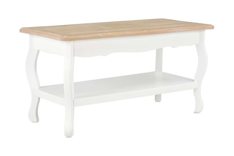 Salongbord hvit og brun 87,5x42x44 cm heltre furu - Hvit - Møbler - Bord - Sofabord