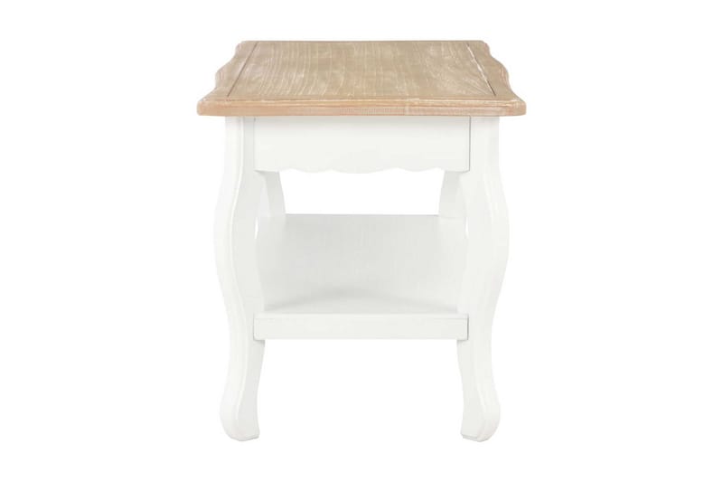 Salongbord hvit og brun 87,5x42x44 cm heltre furu - Hvit - Møbler - Bord - Sofabord