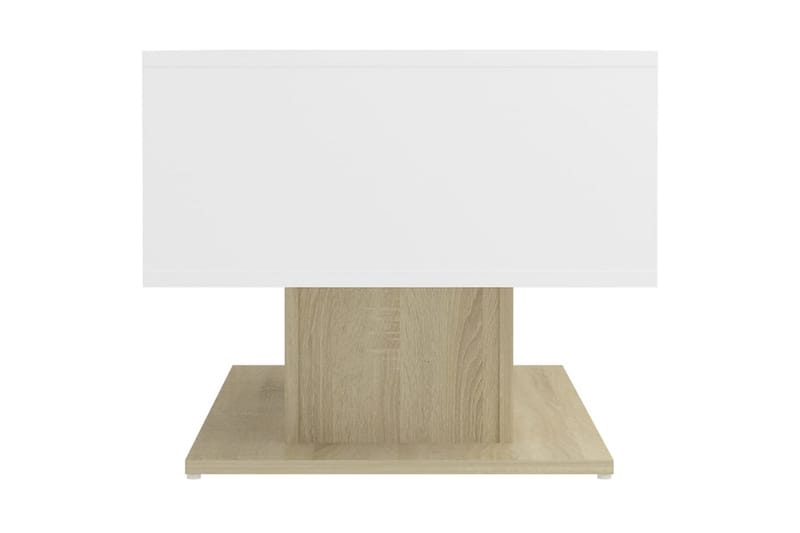 Salongbord hvit og sonoma eik 103,5x50x44,5 cm sponplate - Beige - Sofabord