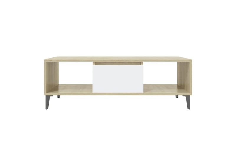 Salongbord hvit og sonoma eik 103,5x60x35 cm sponplate - Beige - Møbler - Bord - Sofabord
