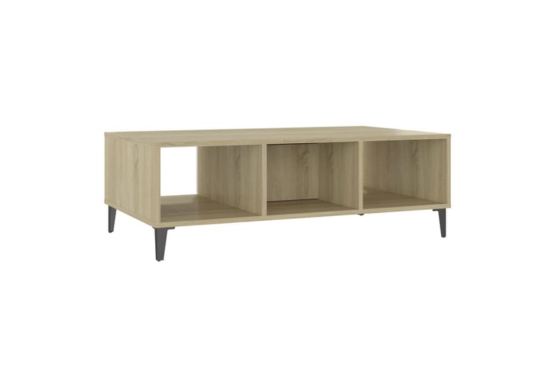 Salongbord hvit og sonoma eik 103,5x60x35 cm sponplate - Beige - Møbler - Bord - Sofabord