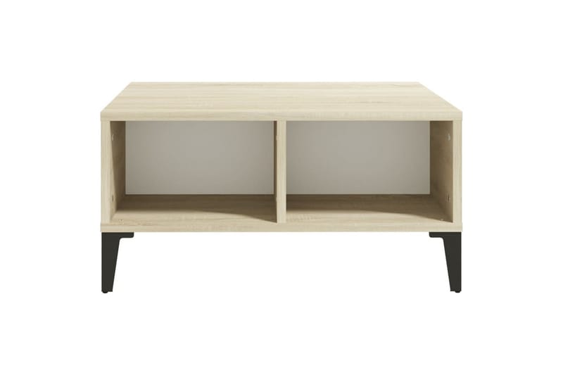 Salongbord hvit og sonoma eik 60x60x30 cm sponplate - Beige - Møbler - Bord - Sofabord