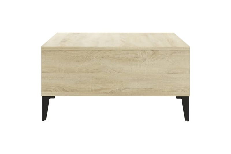 Salongbord hvit og sonoma eik 60x60x30 cm sponplate - Beige - Møbler - Bord - Sofabord