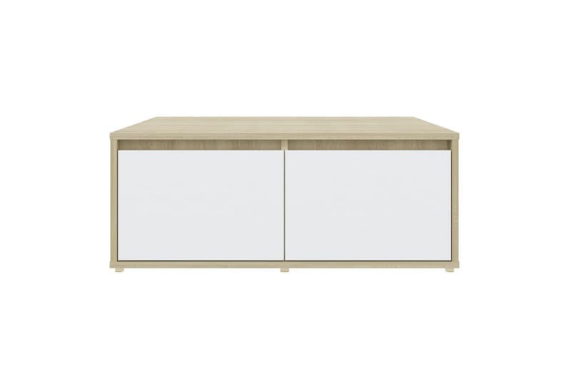 Salongbord hvit og sonoma eik 80x80x31 cm sponplate - Beige - Møbler - Bord - Sofabord