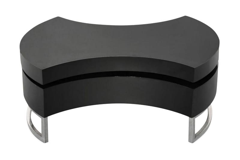 Salongbord justerbar form høyglans svart - Svart Høyglans - Sofabord