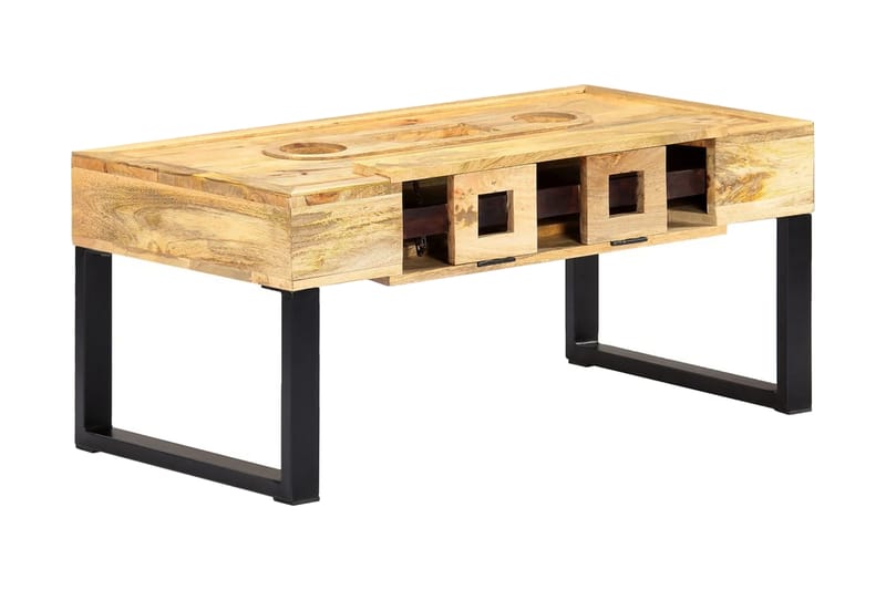 Salongbord kassett-stil 100x52x45 cm heltre mango - Brun - Møbler - Bord - Sofabord