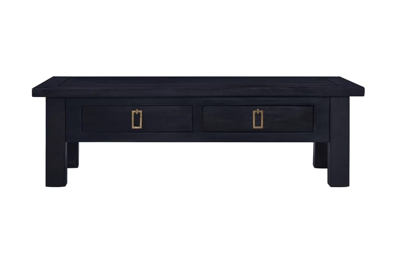 Salongbord lys svart kaffe 100x50x30 cm heltre mahogni - Svart - Sofabord