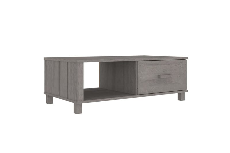 Salongbord lysegrå 100x55x35 cm heltre furu - Grå - Møbler - Bord - Sofabord