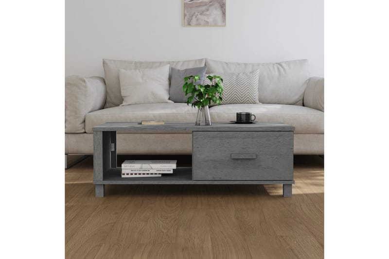Salongbord mørkegrå 100x55x35 cm heltre furu - Grå - Møbler - Bord - Sofabord