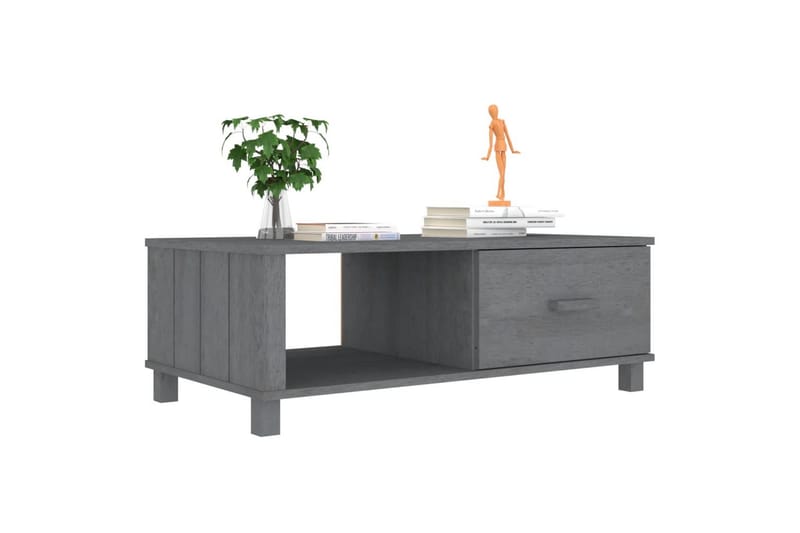 Salongbord mørkegrå 100x55x35 cm heltre furu - Grå - Møbler - Bord - Sofabord