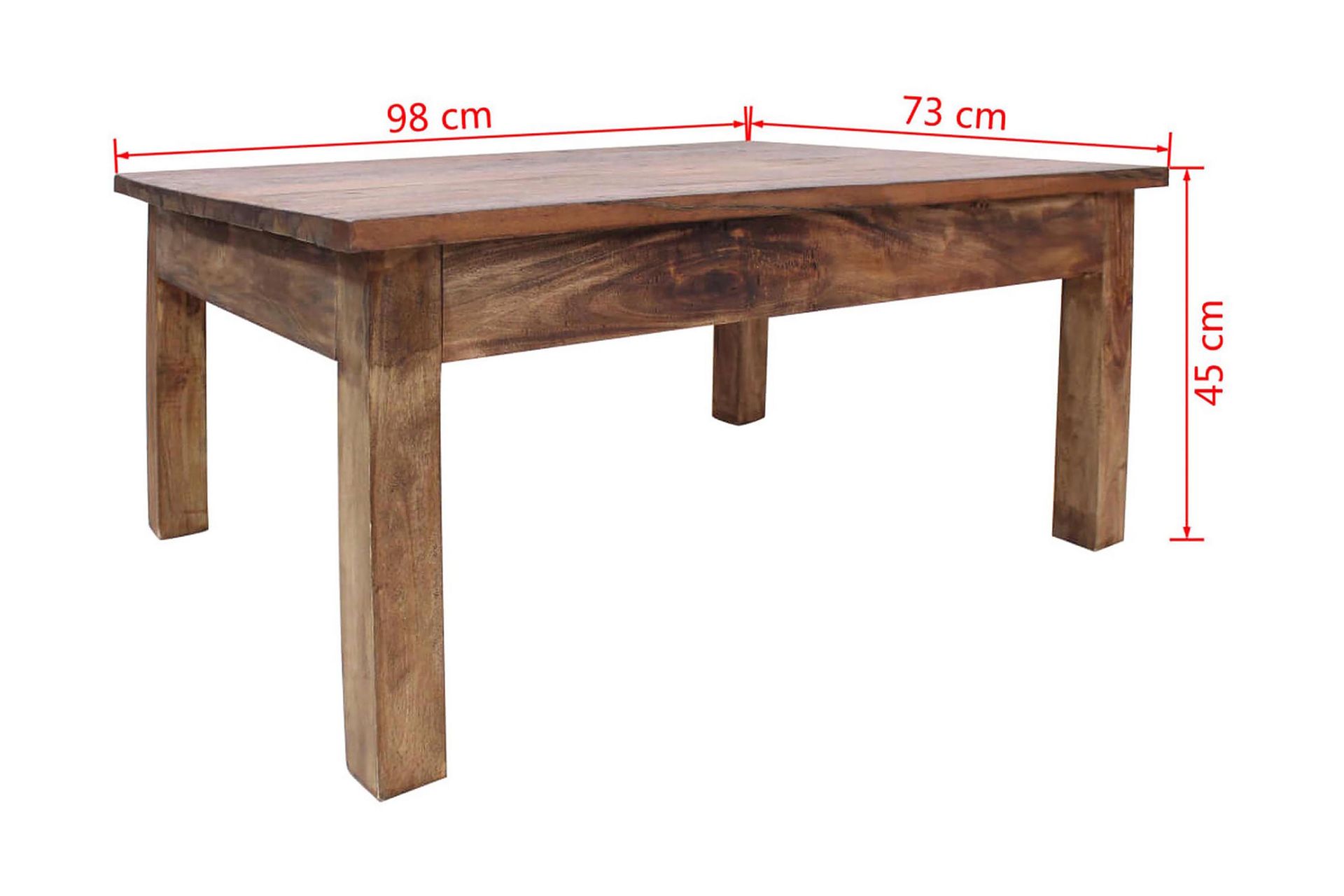 Salongbord massivt gjenvunnet tre 98x73x45 cm - Resirkulert Tre - Møbler - Bord - Sofabord