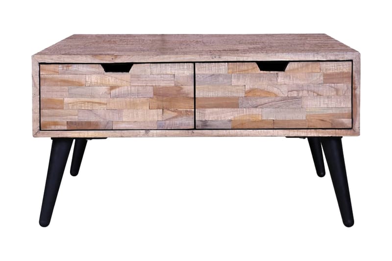 Salongbord med 4 skuffer gjenvunnet tre teak - Återvunnen Teak/Svart - Møbler - Bord - Sofabord