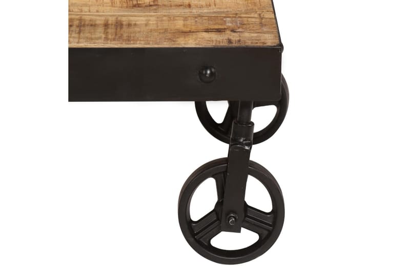 Salongbord med hjul heltre mango 100x60x26 cm - Sofabord