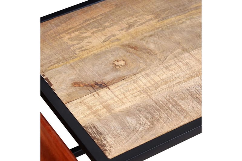Salongbord med magasinholder i ekte lr 110x50x45 cm - Mangotre/Lær - Møbler - Bord - Sofabord