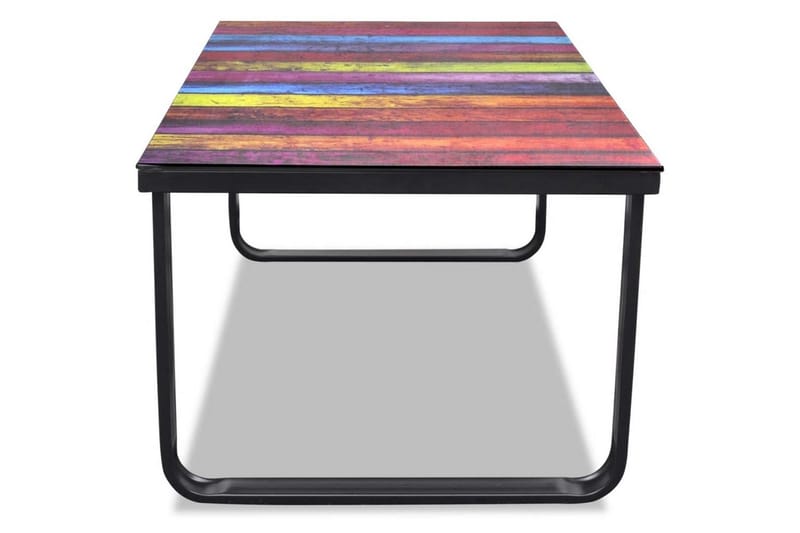 Salongbord med regnbueprint glassplate - Glass/Regnbågstrykk - Sofabord