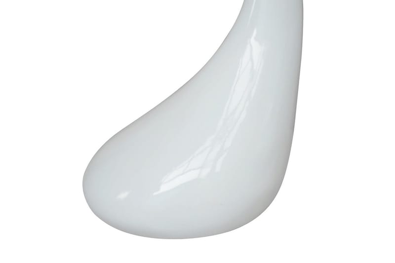 Salongbord med rund glassflate 2 stk høyglans hvit - Glass/Hvit Høyglans - Sofabord