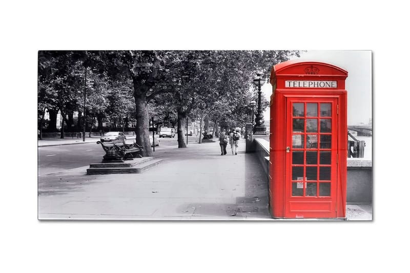 Salongbord med telefonkiosk-print glassplate - Glass/Londontrykk - Møbler - Bord - Sofabord