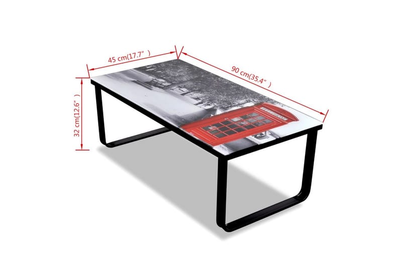 Salongbord med telefonkiosk-print glassplate - Glass/Londontrykk - Møbler - Bord - Sofabord