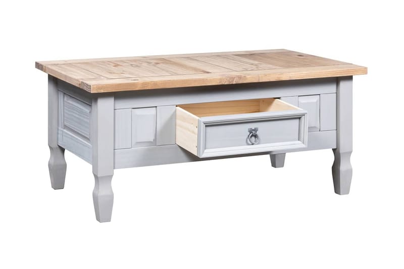 Salongbord meksikansk Corona-stil furu 100x60x45 cm grå - Møbler - Bord - Sofabord