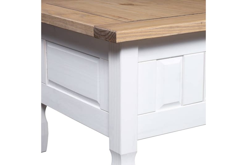 Salongbord meksikansk Corona-stil furu 100x60x45 cm hvit - Møbler - Bord - Sofabord